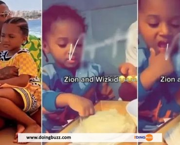 Wizkid apprend à son fils, Zion, comment manger du « Fufu » (Vidéo)