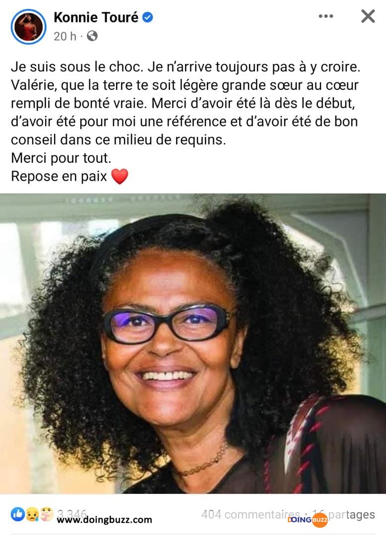 La Culture Ivoirienne En Deuil : Konnie Touré Pleure Sa Grande Sœur, Valérie Oka