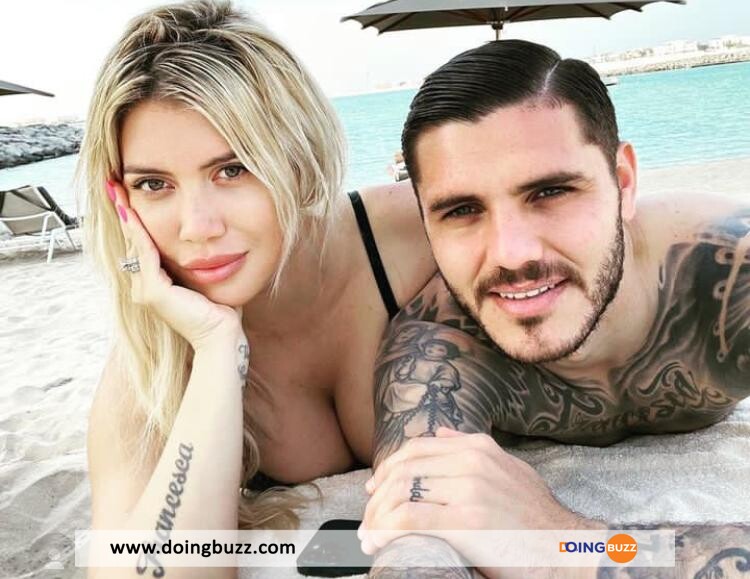 Photo : Le Couple Mauro Icardi - Wanda Nara Pose Pratiquement Nµ