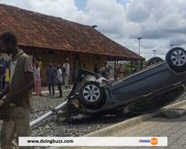 Bénin : un véhicule fait tonneau à Godomey dans la commune d’Abomey Calavi