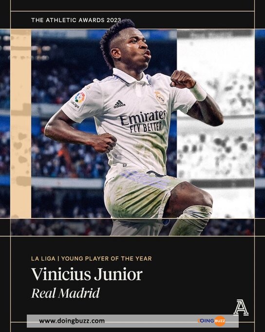 Vinícius Júnior A Été Élu Joueur De La Saison 2022/2023 Du Real Madrid