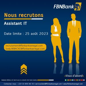 Fbnbank Sénégal Recherche Un Assistant En Informatique