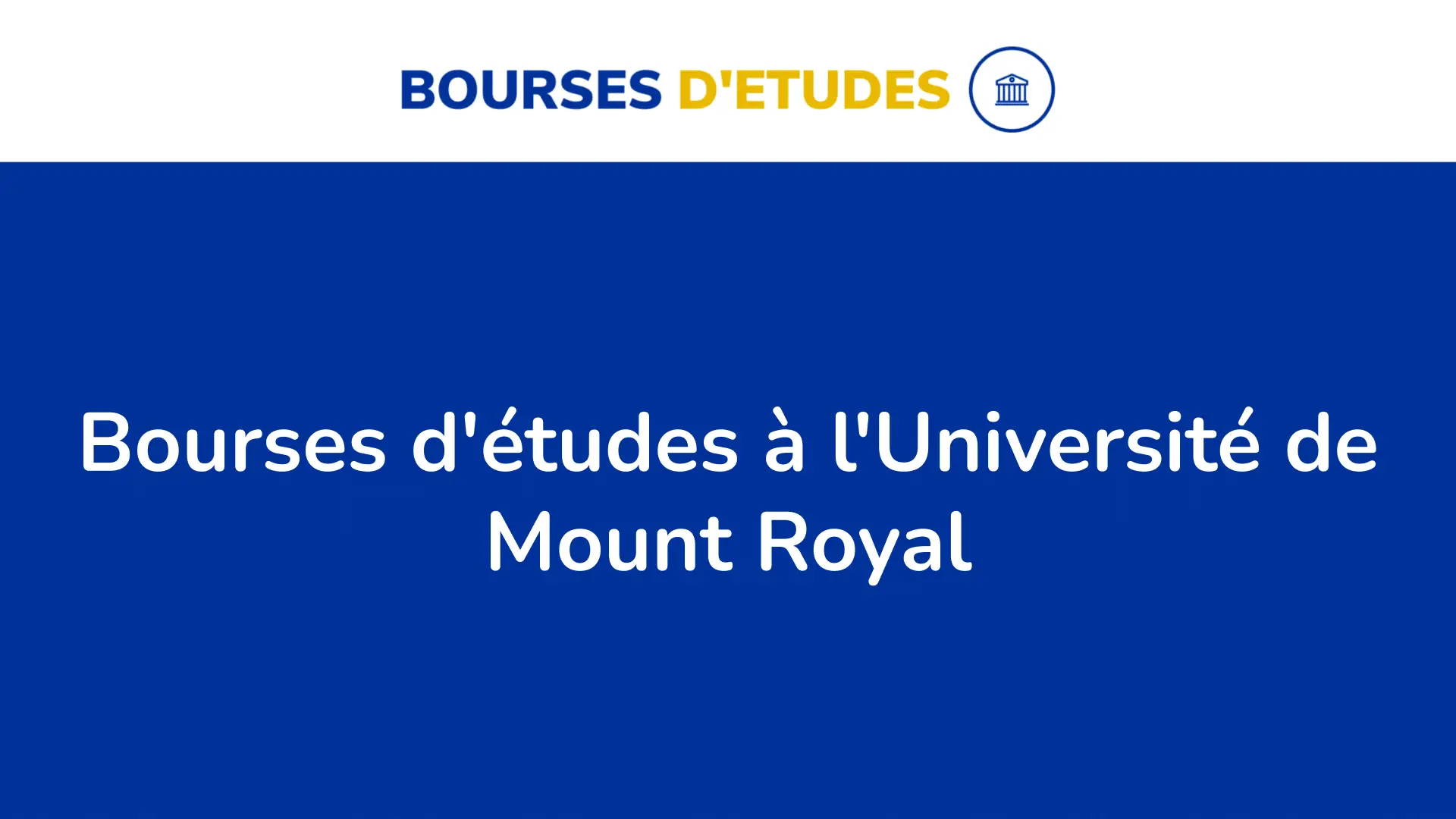 Bourses Detudes A Luniversite De Mount Royal