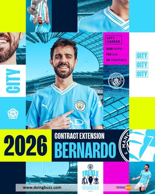 Mercato : Bernardo Silva Prolonge À Manchester City Jusqu'En 2026 !
