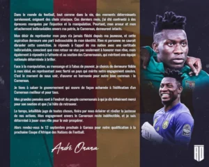 André Onana A Pris Une Grande Décision Pour Le Cameroun !