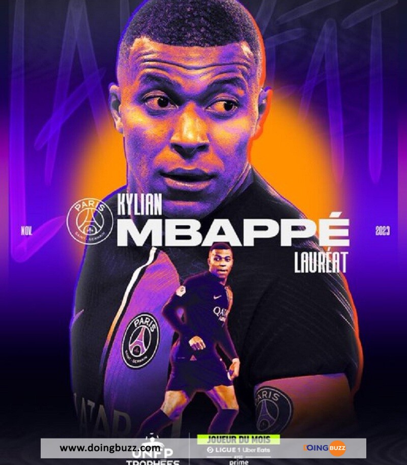 Kylian Mbappé A Été Élu Joueur Du Mois De Novembre En Ligue 1 !