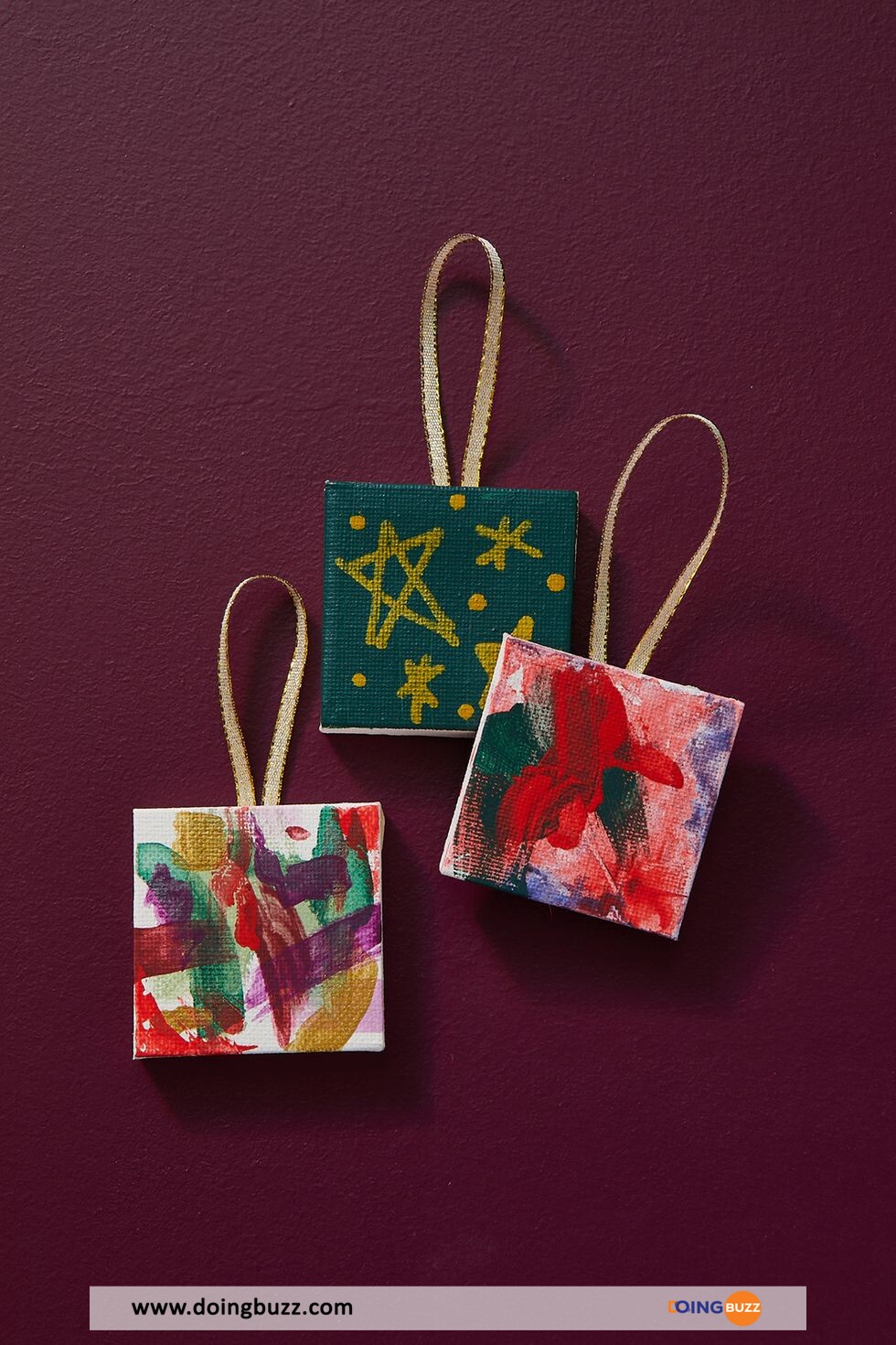 Best Christmas Crafts For Kids Diy Mini Canvas Ornament 65299191D921E