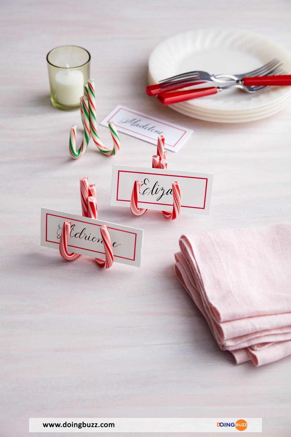 Christmas Table Settings Candy Cane Placecards 1629906327