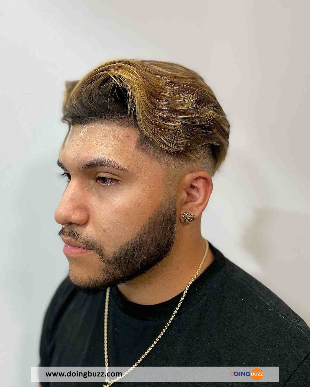 Mid Taper Fade With Blonde Waves For Men