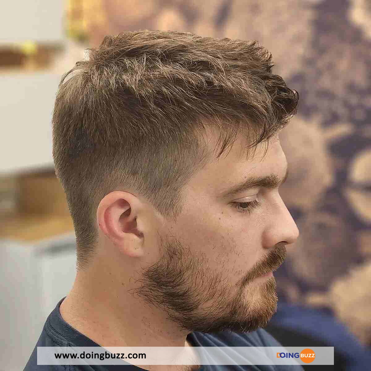 Short Messy Texture On Top With Taper Fade