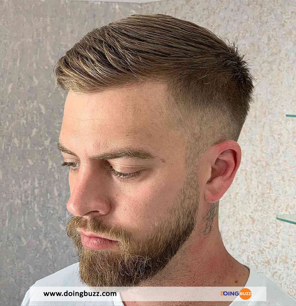 Side Swept Combover Scissor Cut And Tapered Hair