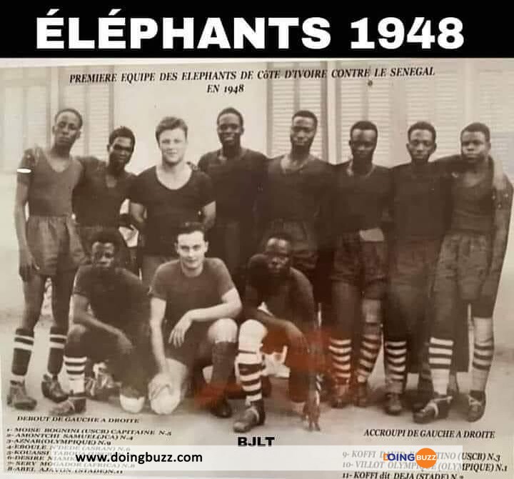 La Premiere Equipe Des Elephants De Cote Divoire 1948