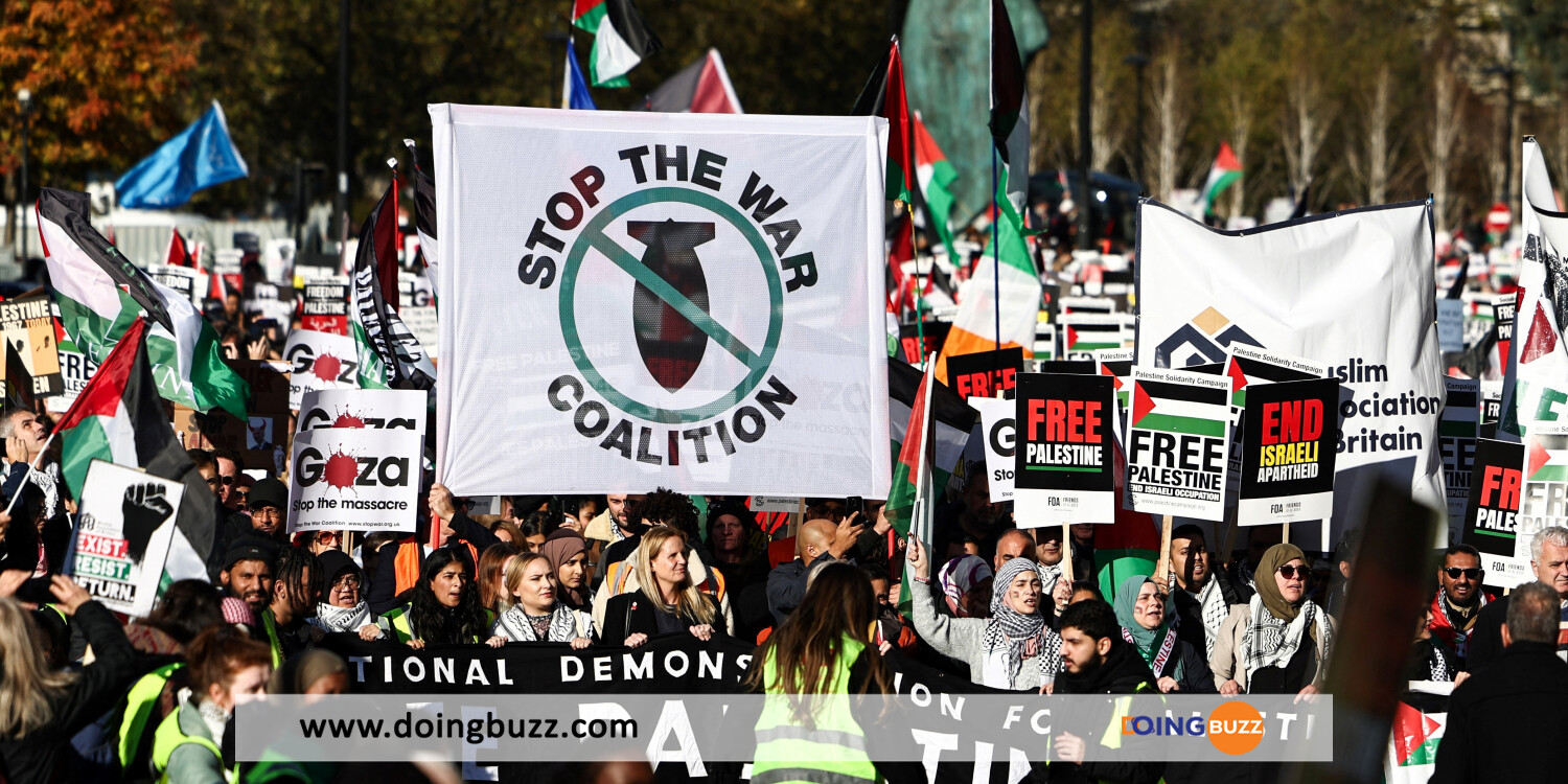 Marches Pro Palestiniennes Environ 300.000 Personnes A Londres Pour Reclamer Un Cessez Le Feu A Gaza