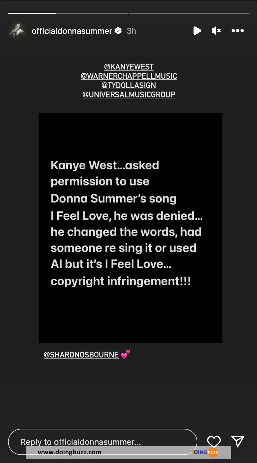 Donna Summer Kanye West Instagram Story 02102024