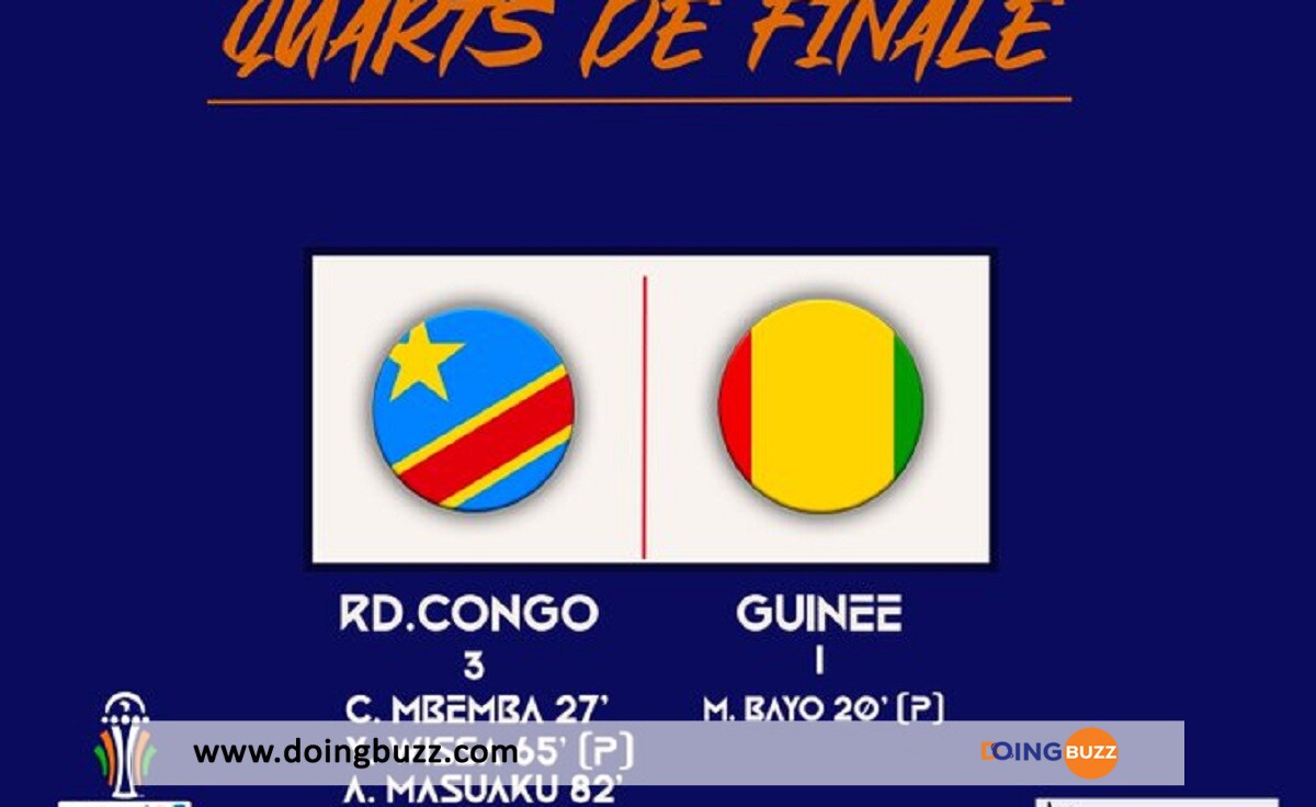 Can 2023 : La Rdc Écrase La Guinée Et File En Demi Finale !