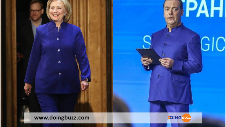 Une Vidéo De Dmitri Medvedev &Quot;Portant Un Costume&Quot; D'Hillary Clinton Amuse La Toile