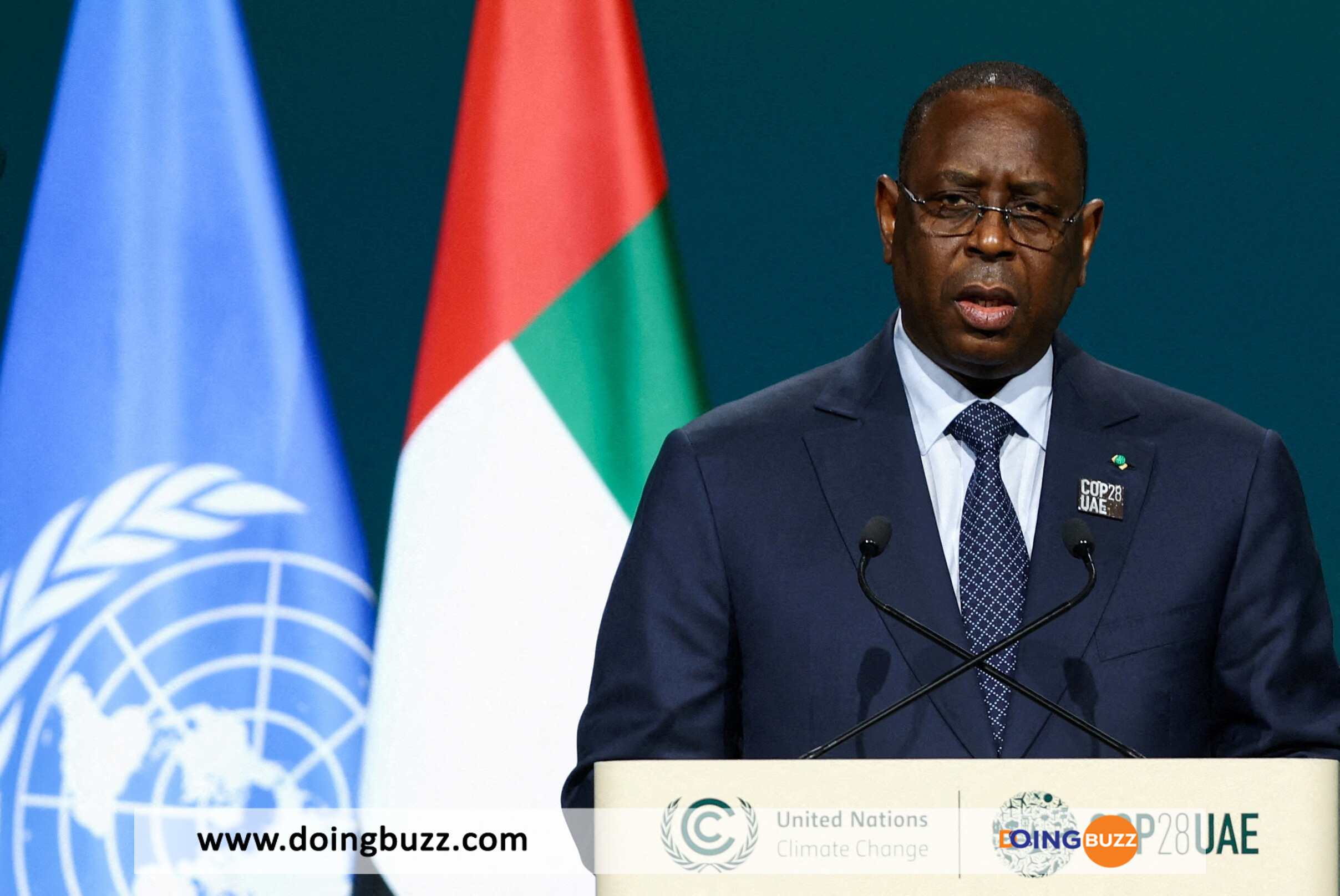 Le President Du Senegal Macky Sall Lors Du Sommet Mondial D Action Pour Le Climat