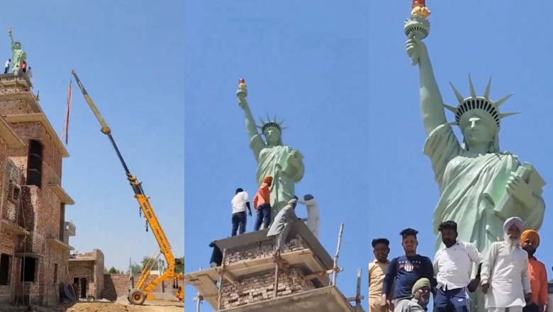 Une Réplique De La Statue De La Liberté Érigée Sur Le Toit D'Une Maison Devient Virale (Vidéo)