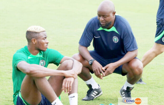Super Eagles Coach Finidi George With Top Striker Victor Osimhen 622X400 1