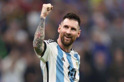 Lionel Messi Celebrates After Their Sides Third Goal By News Photo 1686170172