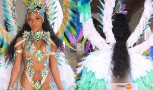 Ayra Starr À Moitié Nue Dans Une Tenue De Carnaval Aux Côtés De Rihanna (Vidéo)