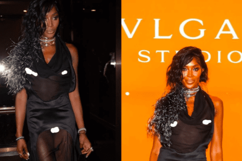 Naomi Campbell, S€Ins, Robe Transparente