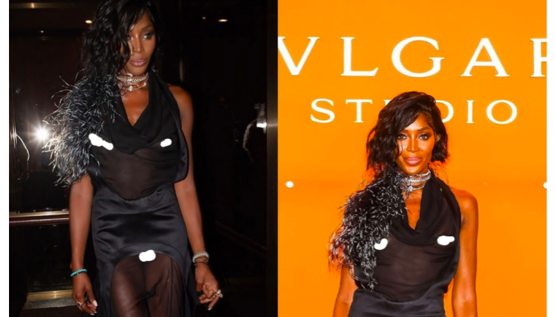 Naomi Campbell, S€Ins, Robe Transparente